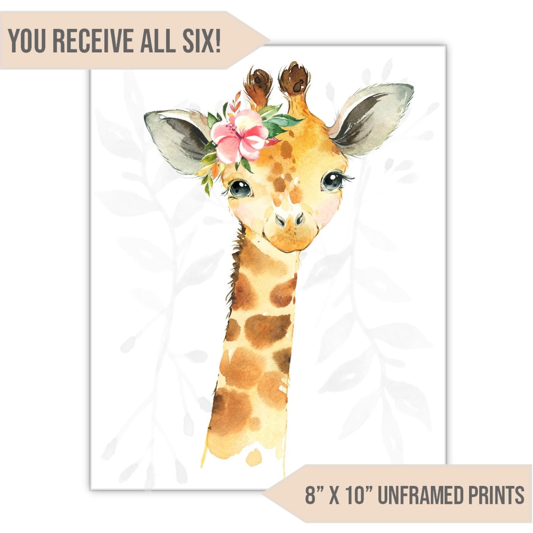 Jungle Animal Nursery Art Print, 8" x 10" - All That Glitters Invitations