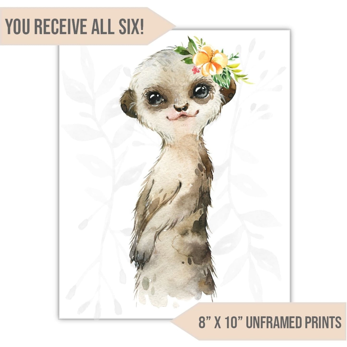 Jungle Animal Nursery Art Print, 8" x 10" - All That Glitters Invitations