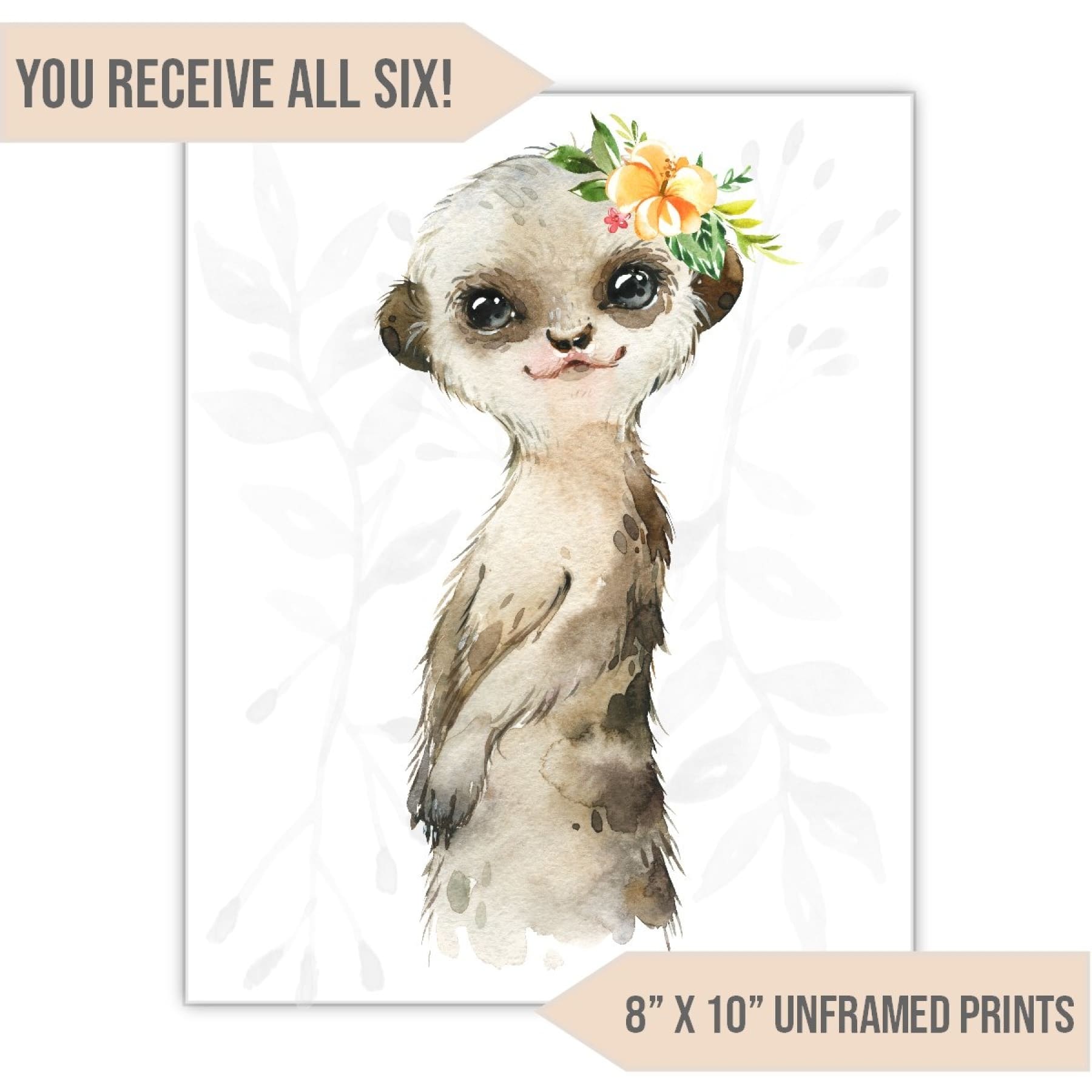 Jungle Animal Nursery Art Print, 8" x 10" - All That Glitters Invitations