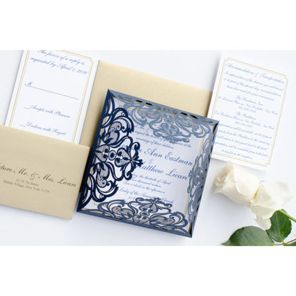 Laser Cut Wedding Invitation, Kimberly - All That Glitters Invitations