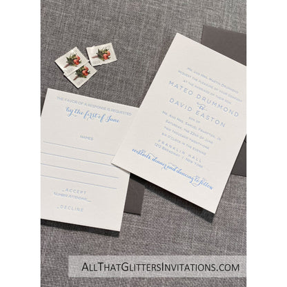 Letterpress Wedding Invitation, Marco - All That Glitters Invitations
