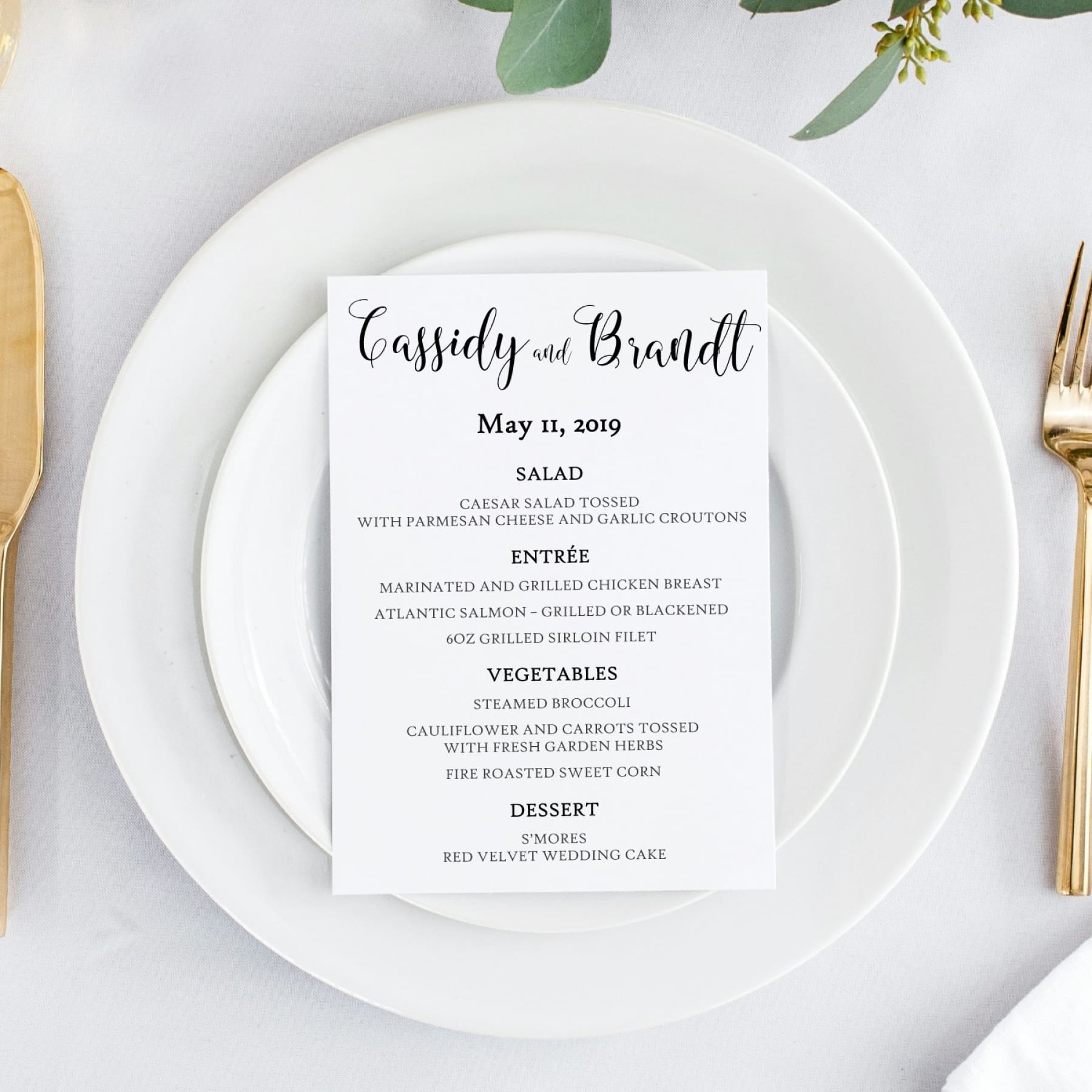 Modern Calligraphy Reception Dinner Menu, Cassidy - All That Glitters Invitations