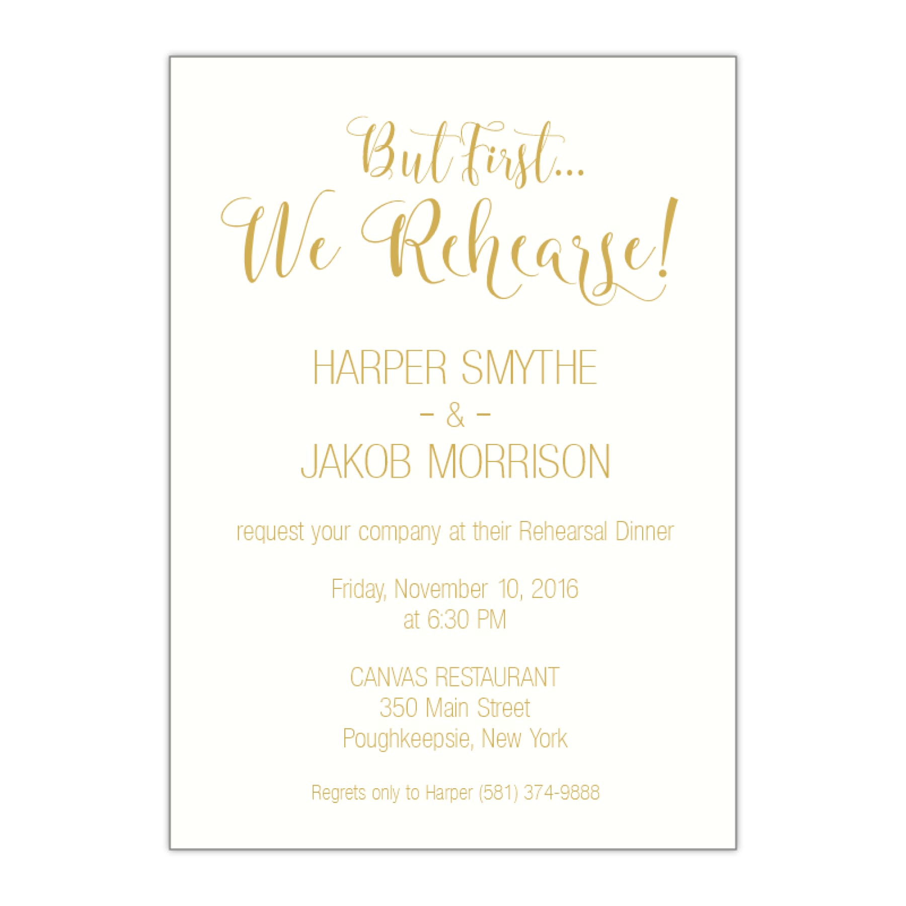Modern Rehearsal Dinner Invitation, Harper - All That Glitters Invitations