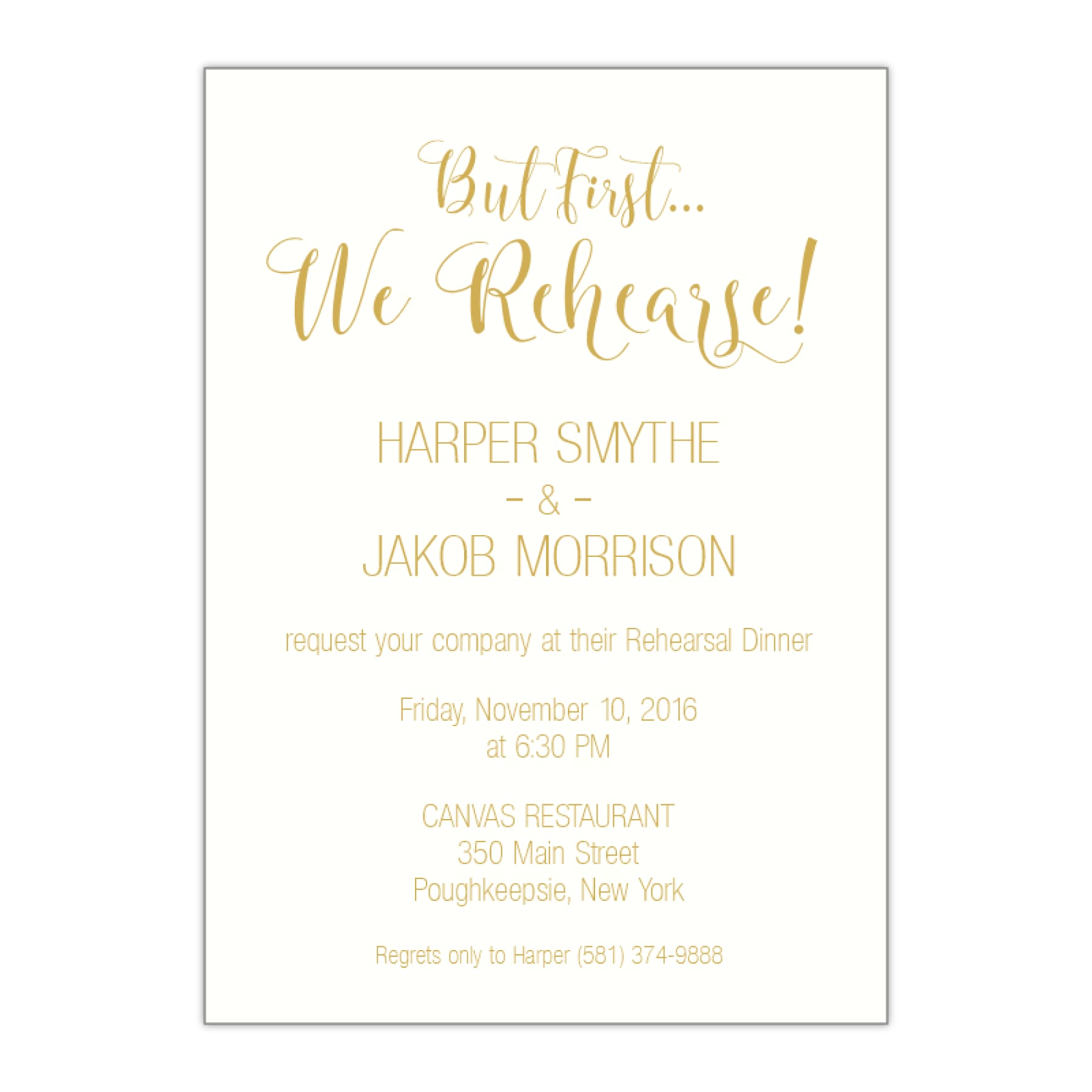 Modern Rehearsal Dinner Invitation, Harper - All That Glitters Invitations