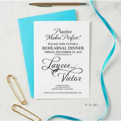 Modern Rehearsal Dinner Invitation, Laycee - All That Glitters Invitations