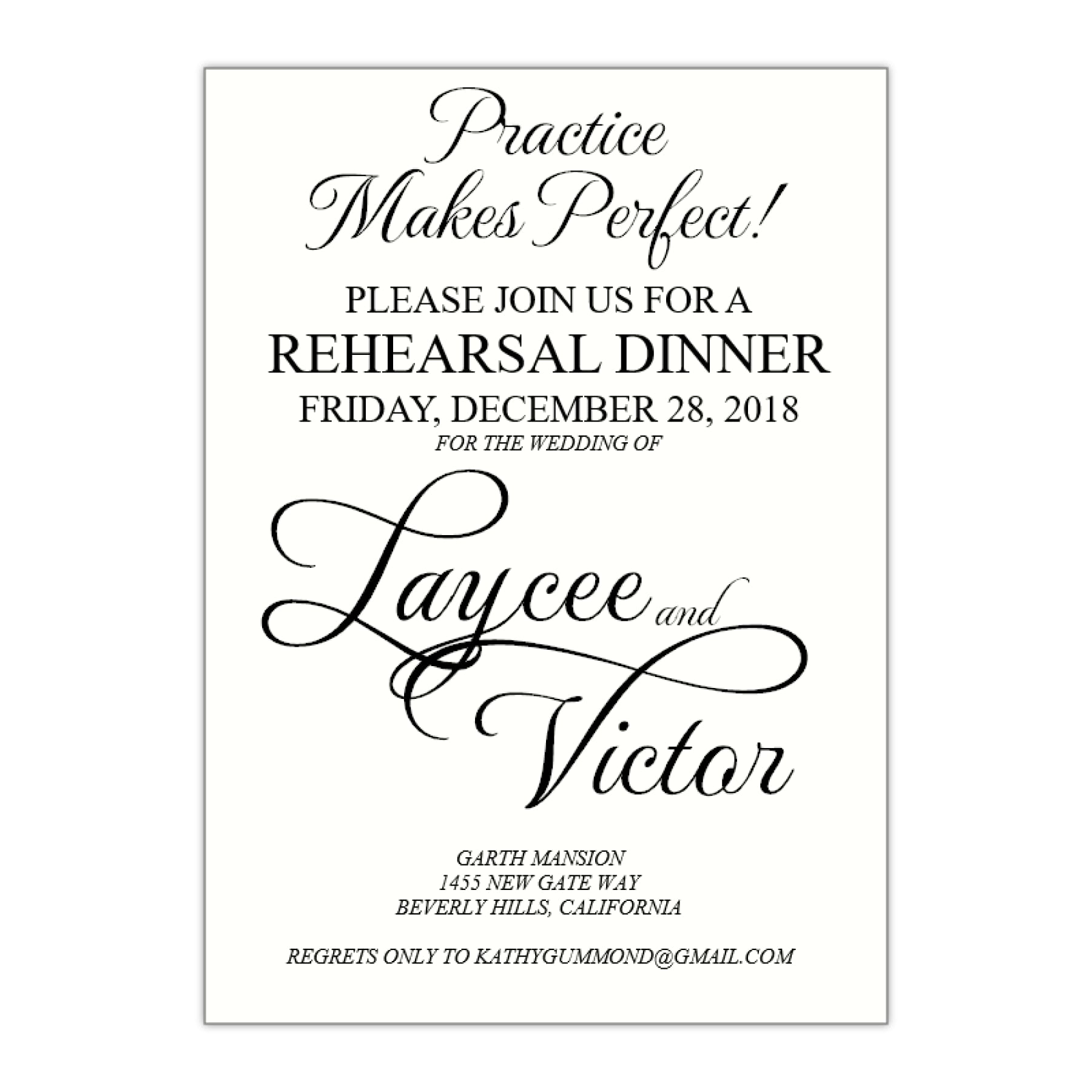 Modern Rehearsal Dinner Invitation, Laycee - All That Glitters Invitations
