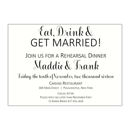 Modern Rehearsal Dinner Invitation, Madelyn - All That Glitters Invitations