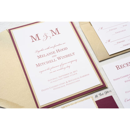 Modern Wedding Invitation, Melanie - All That Glitters Invitations