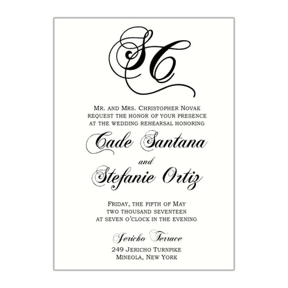 Monogram Rehearsal Dinner Invitation, Stefanie - All That Glitters Invitations