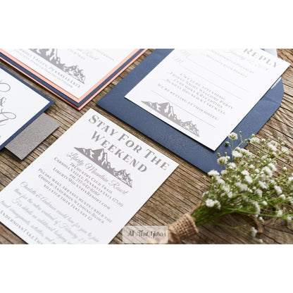 Mountain Wedding Invitation, Charlotte - All That Glitters Invitations