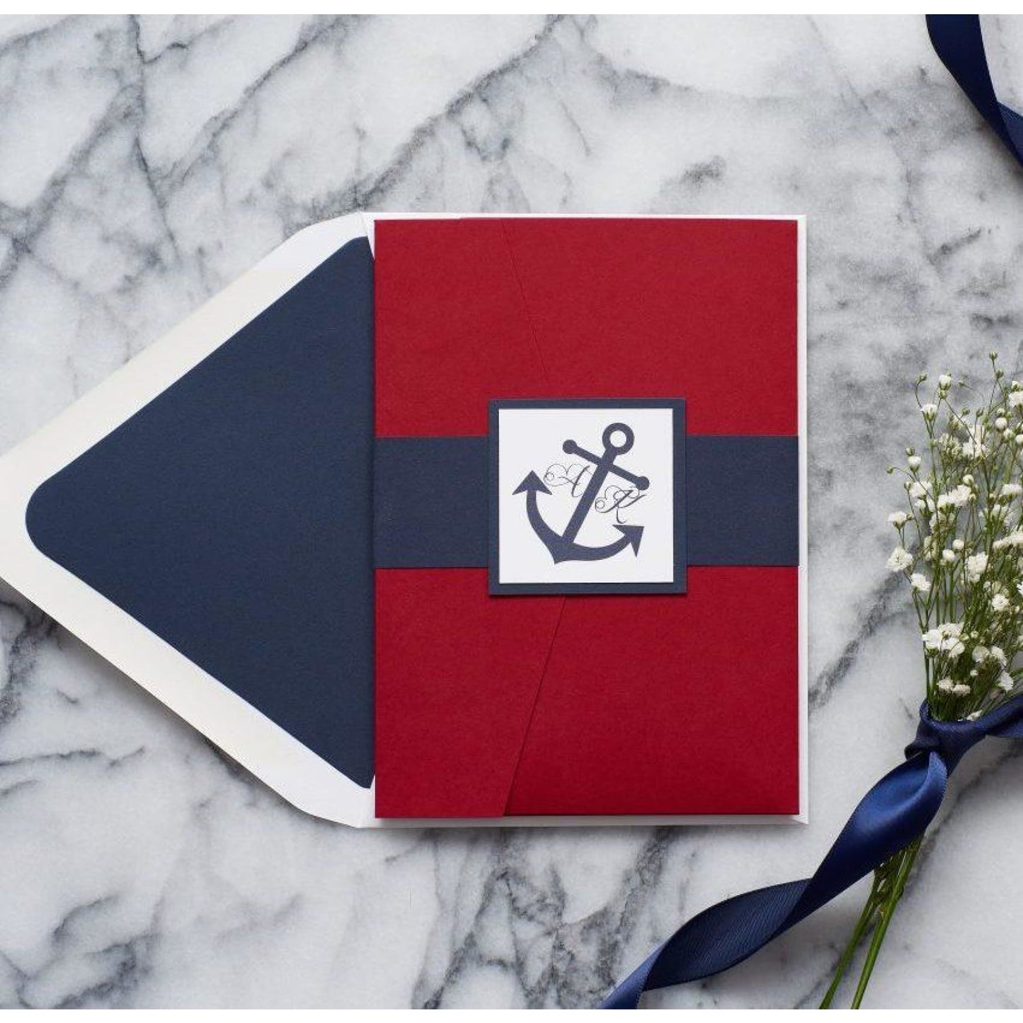 Nautical Anchor Wedding Invitation, Ariana - All That Glitters Invitations