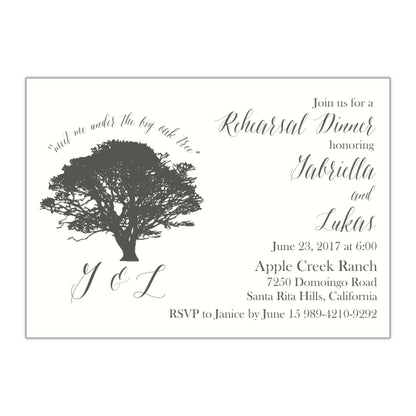 Oak Tree Rehearsal Dinner Invitation, Gabriella - All That Glitters Invitations