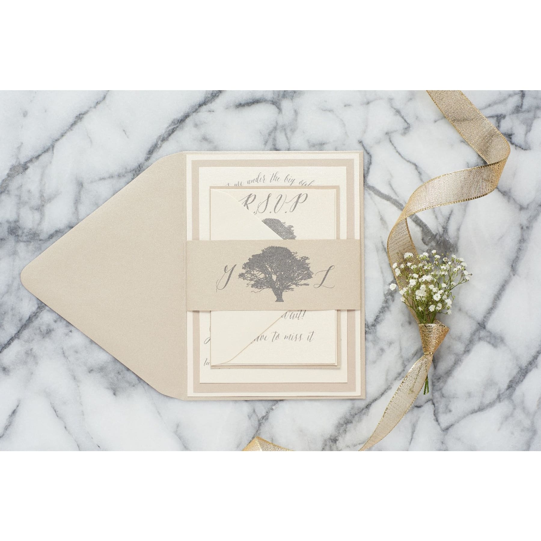 Oak Tree Wedding Invitation Suite, Gabriella - All That Glitters Invitations