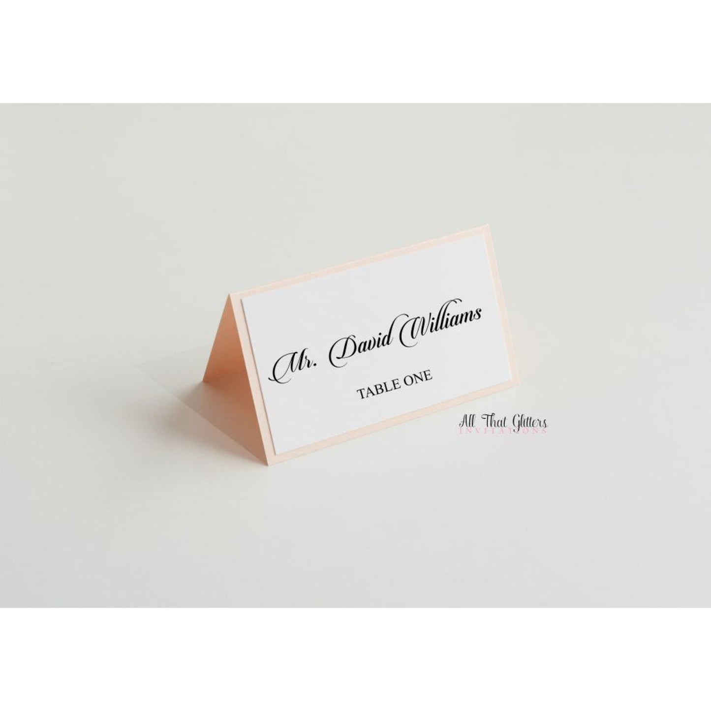 Paper Backed Tented Place Cards - All That Glitters Invitations