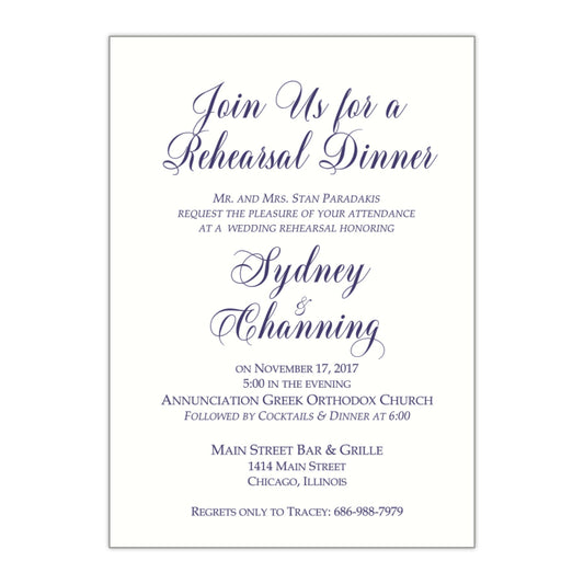 Rehearsal Dinner Invitation, Sydney - All That Glitters Invitations