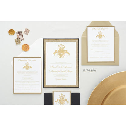 Royal Crest Wedding Invitation, Kiera - All That Glitters Invitations