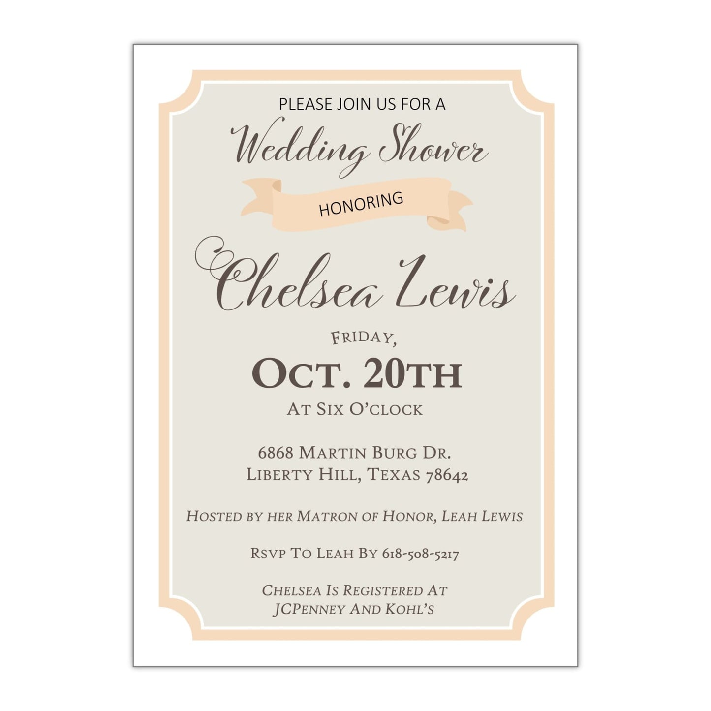 Rustic Chic Bridal Shower Invitation - All That Glitters Invitations