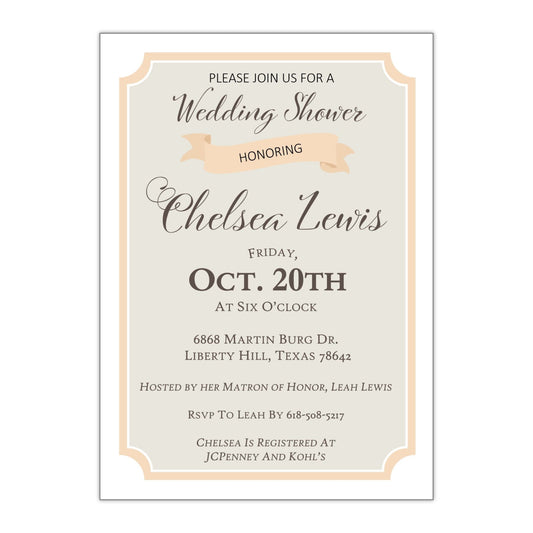 Rustic Chic Bridal Shower Invitation - All That Glitters Invitations