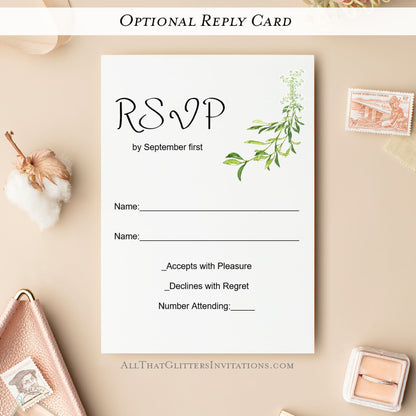 Rustic Wreath Wedding Invitation - All That Glitters Invitations