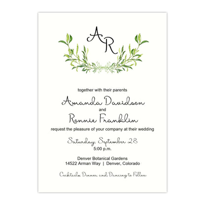 Rustic Wreath Wedding Invitation - All That Glitters Invitations