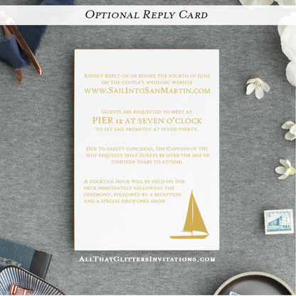 Sailboat Nautical Wedding Invitations - All That Glitters Invitations