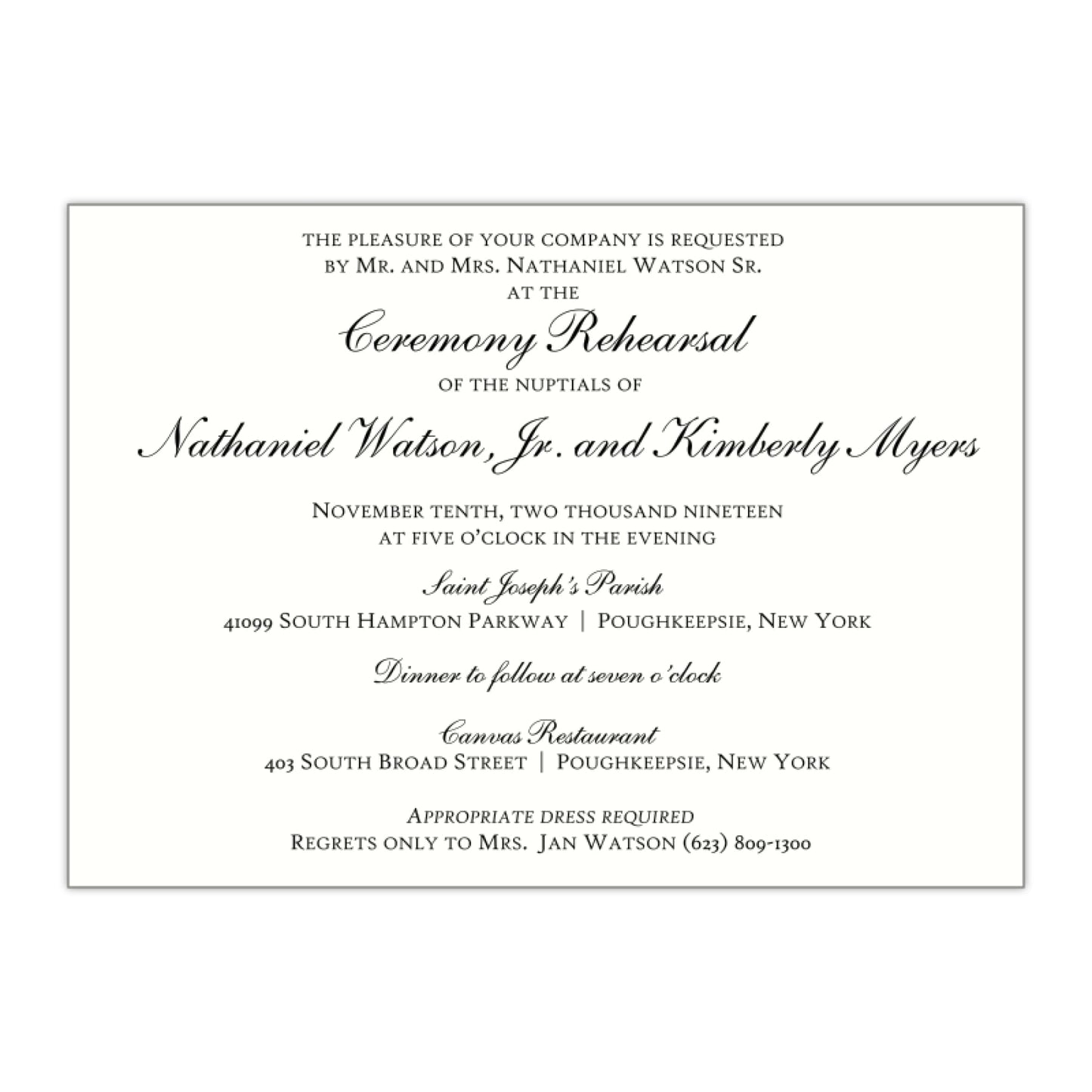 Script Rehearsal Dinner Invitation, Kimberly - All That Glitters Invitations