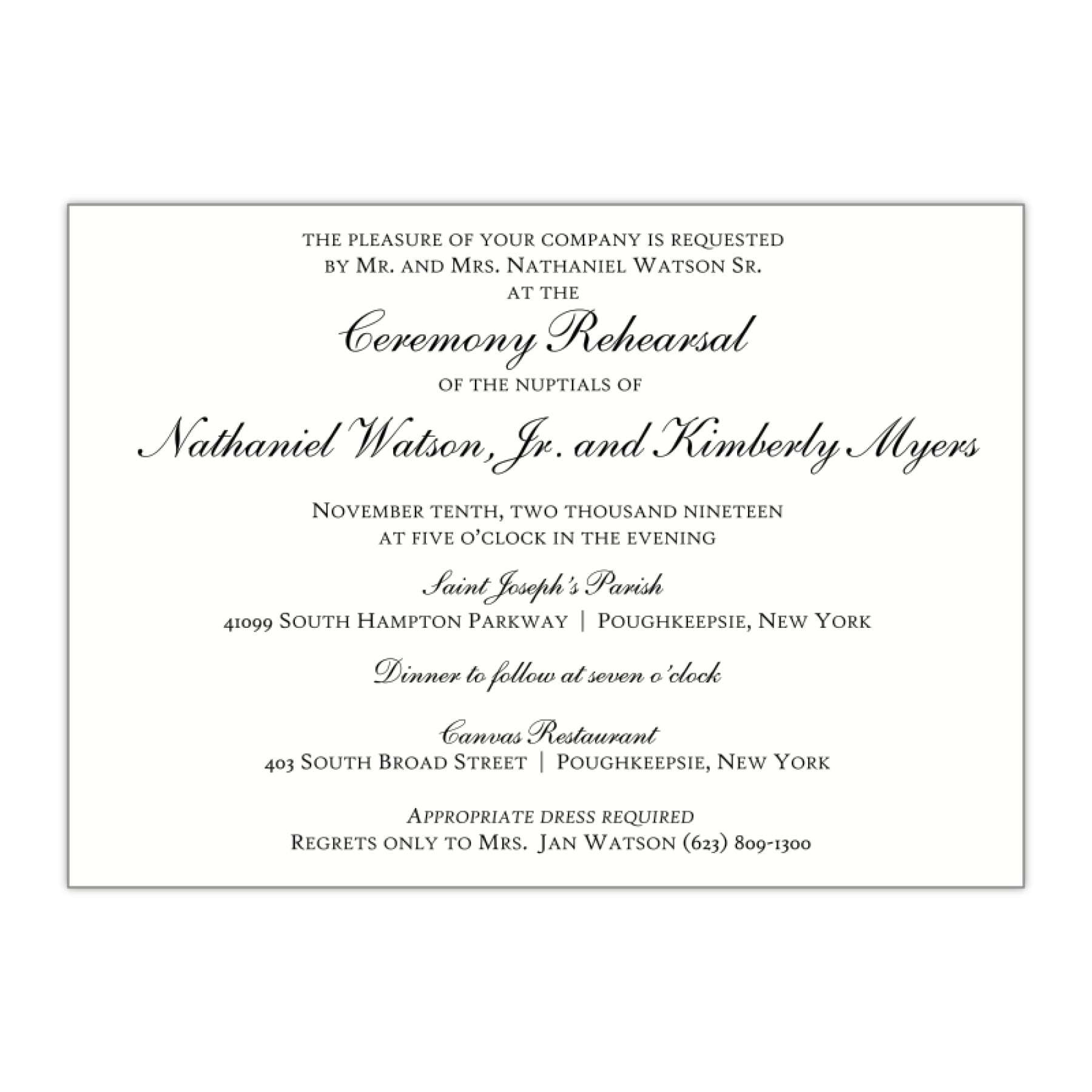 Script Rehearsal Dinner Invitation, Kimberly - All That Glitters Invitations