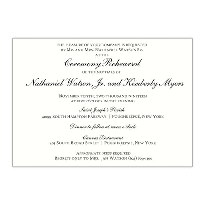 Script Rehearsal Dinner Invitation, Kimberly - All That Glitters Invitations