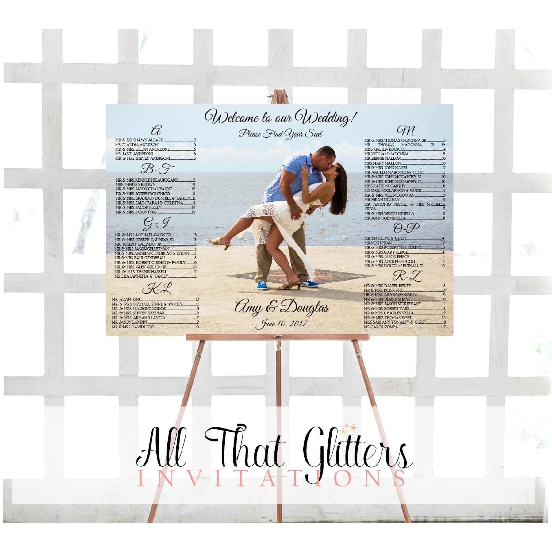 Seating Chart with Photo DIGITAL FILE - All That Glitters Invitations