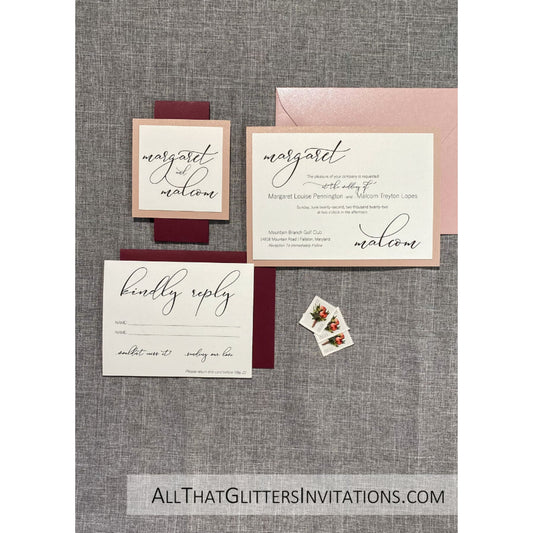 Simple Layer Wedding Invitation - All That Glitters Invitations