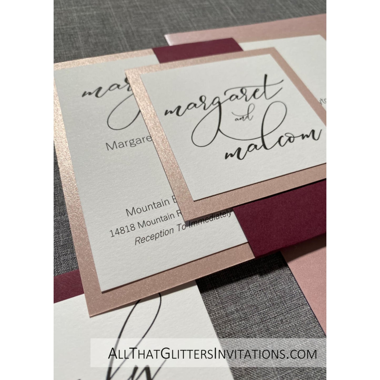 Simple Layer Wedding Invitation - All That Glitters Invitations