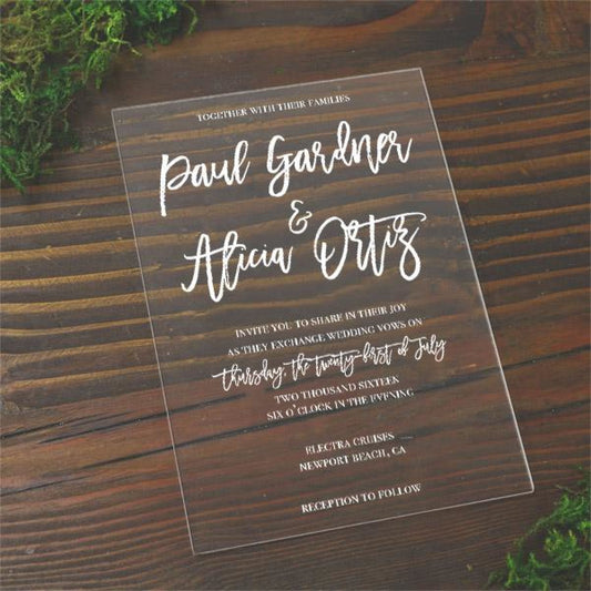 Simply Elegant Acrylic Wedding Invitation - All That Glitters Invitations