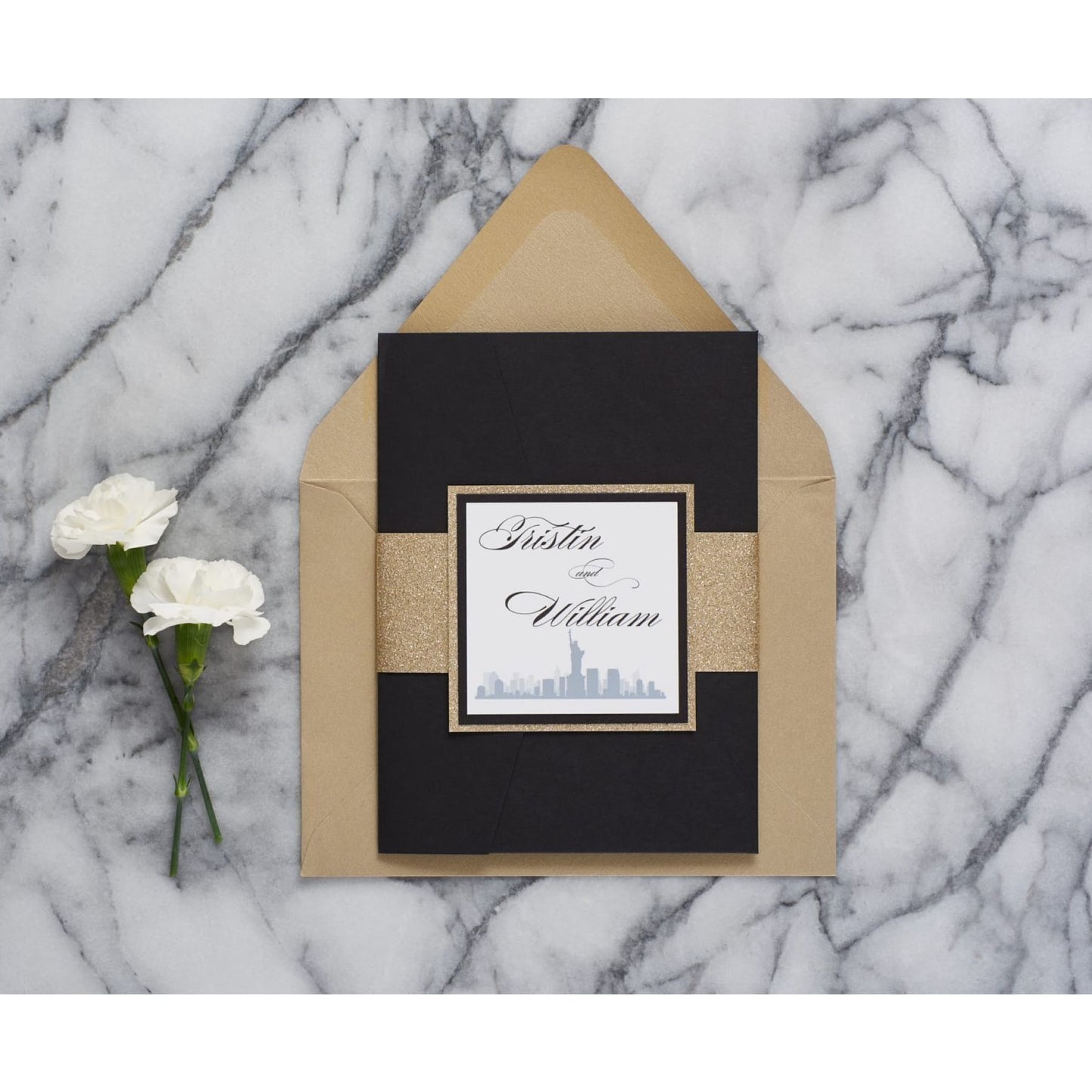 Skyline Wedding Invitation, Tristin - All That Glitters Invitations