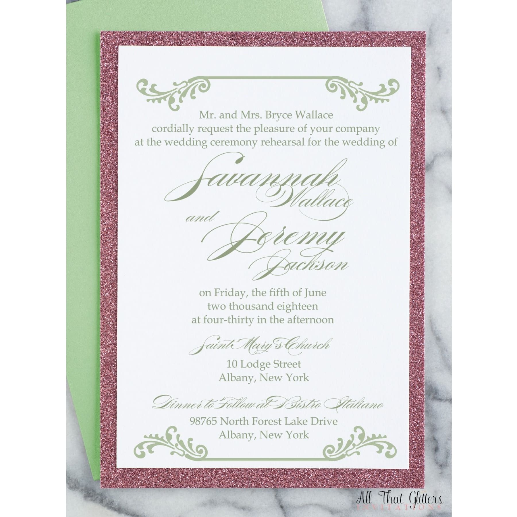 Southern Charm Rehearsal Dinner Invitation, Savannah - All That Glitters Invitations