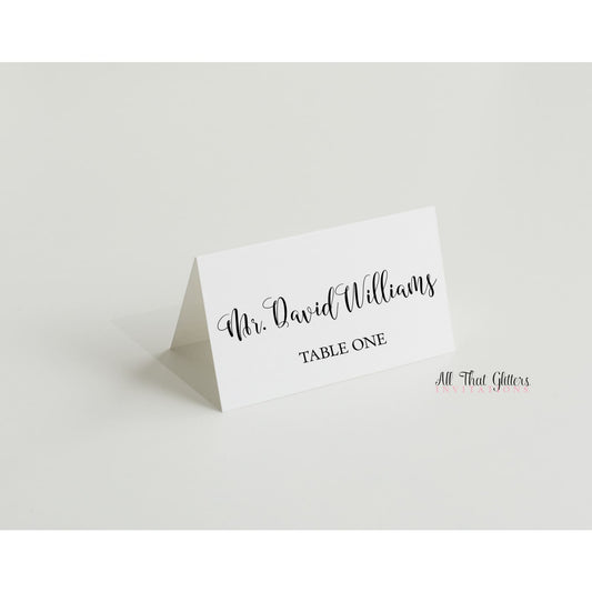Tented Wedding Reception Place Cards - All That Glitters Invitations