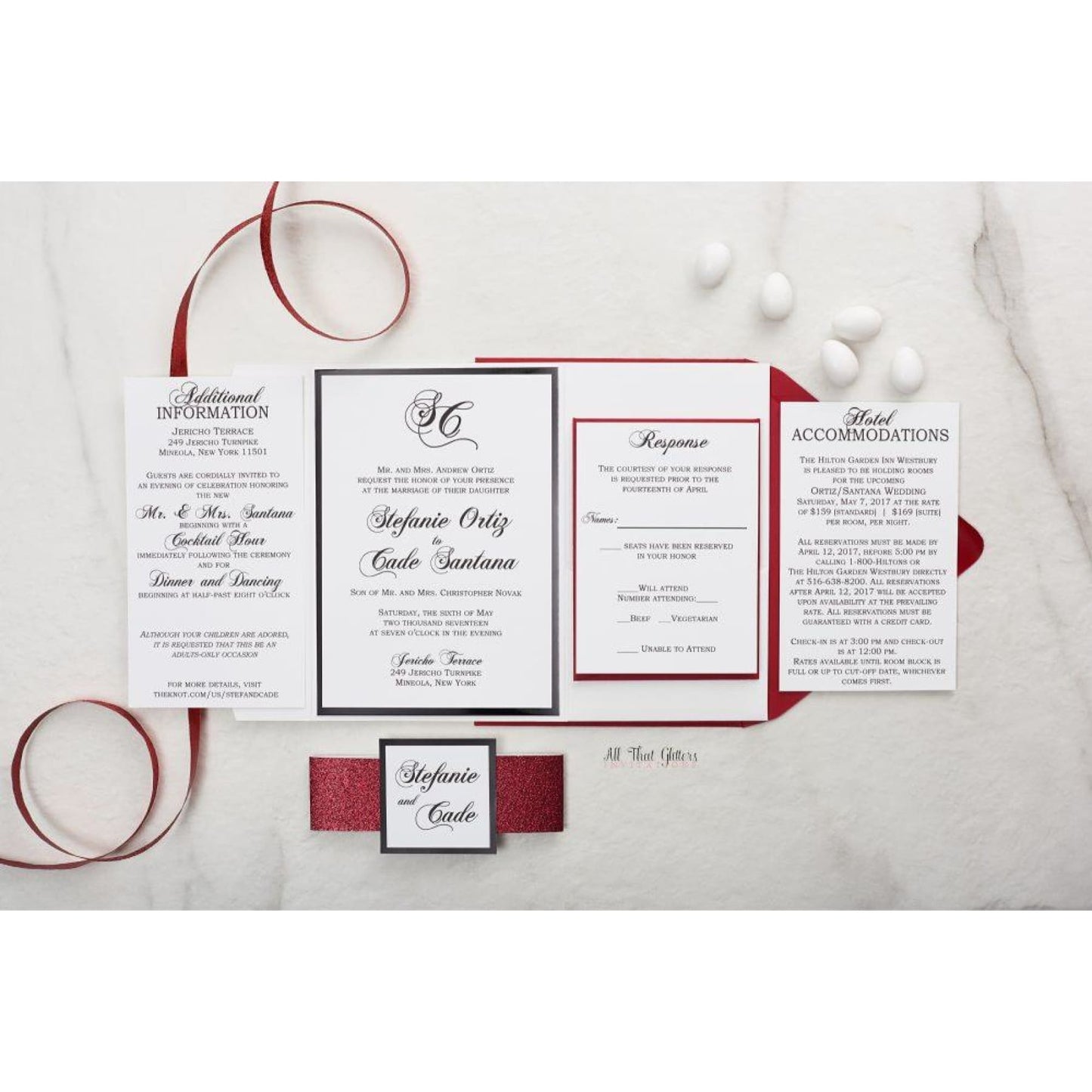 Traditional Wedding Invitation, Stefanie - All That Glitters Invitations