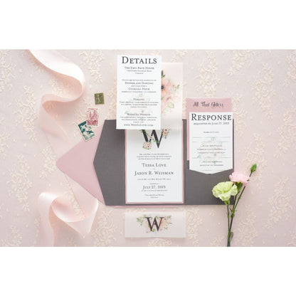 Vellum Floral Wedding Invitation, Tessa - All That Glitters Invitations