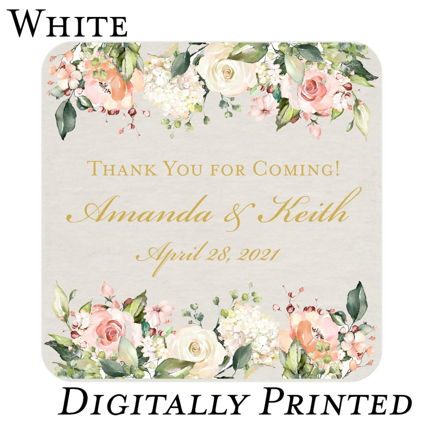 Wedding Reception Coasters, Digital Printing - All That Glitters Invitations