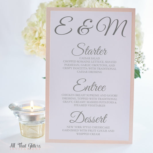 Wedding Reception Dinner Menu, Evelyn 2 - All That Glitters Invitations