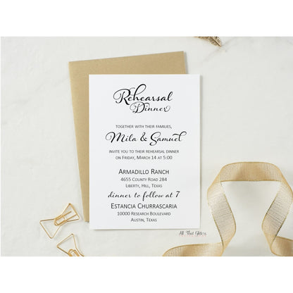 Whimsical Rehearsal Dinner Invitation, Mila - All That Glitters Invitations